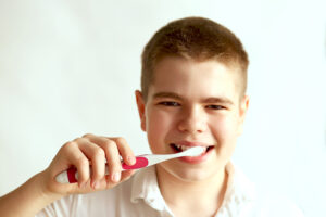 shirley brushing teeth