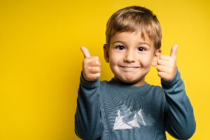 Portrait of happy small caucasian boy